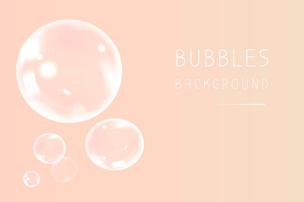 Soap bubbles on a peach background vector