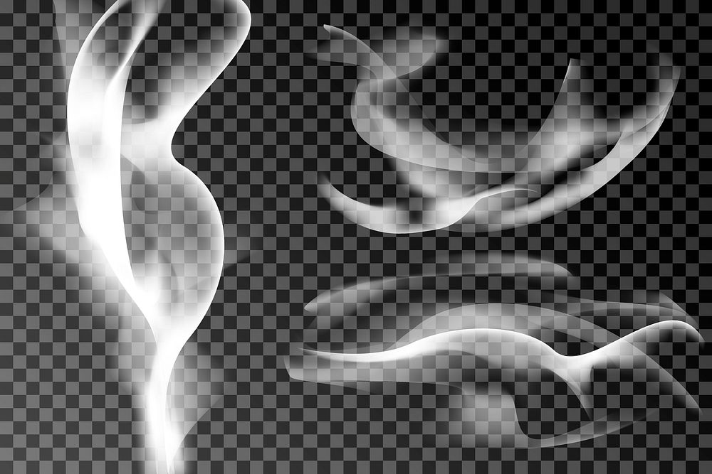 White smoke abstract background set vector