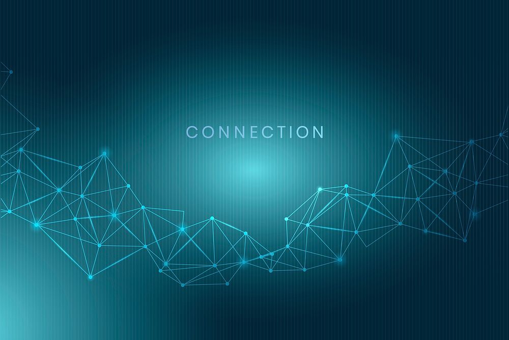 Blue connecting dots technology background