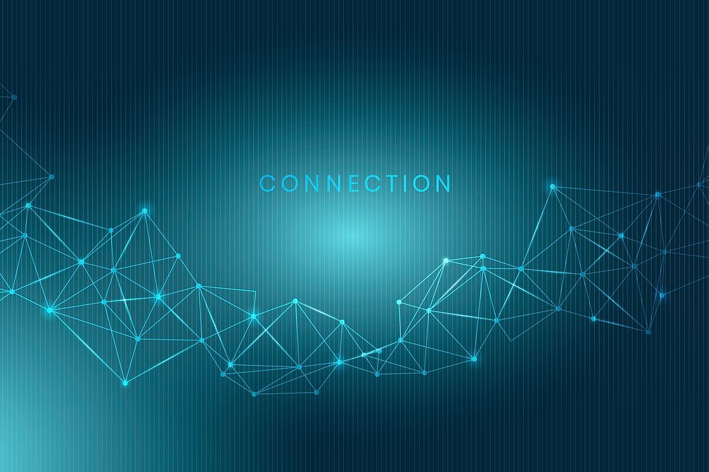 Blue connecting dots technology background vector