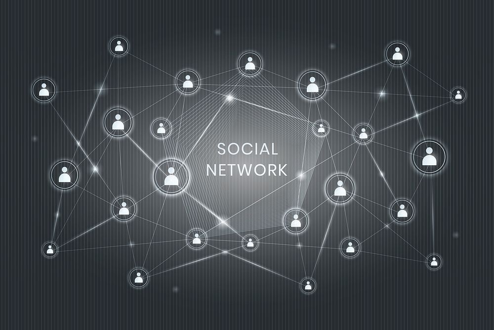 Gray social network technology icons background vector