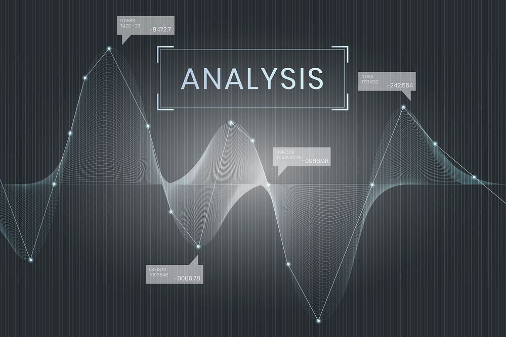 Gray business data analysis graph vector