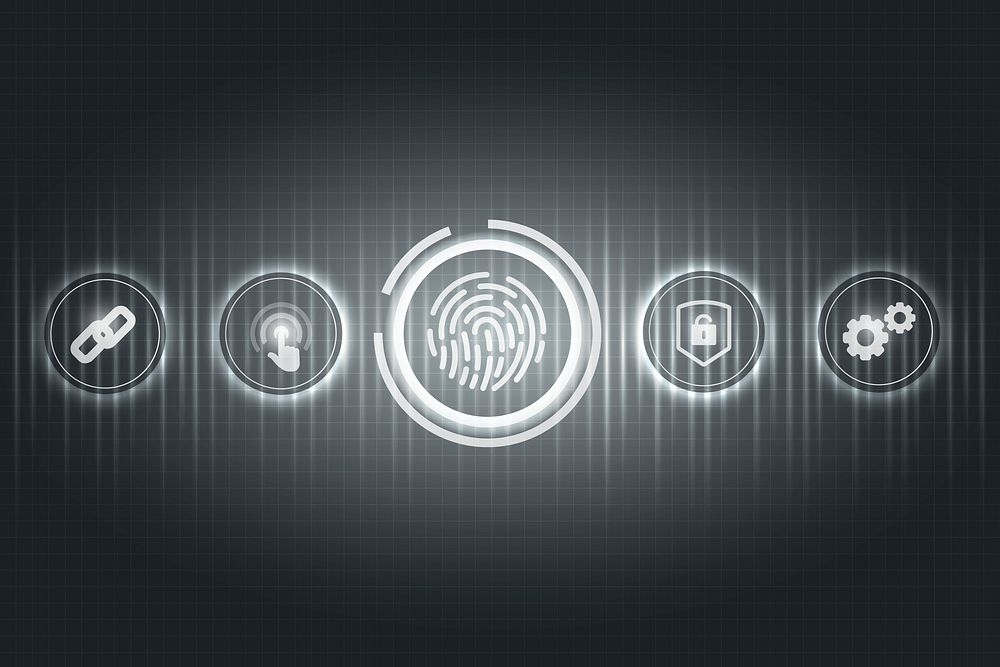 White finger scan biometric identity background