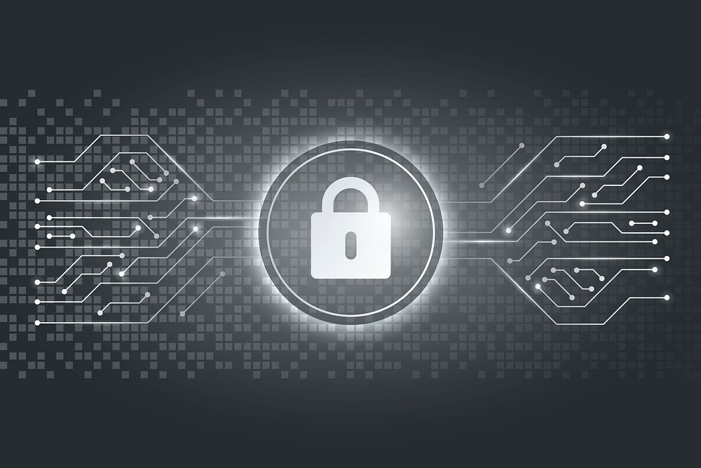 White padlock icon computer security system vector