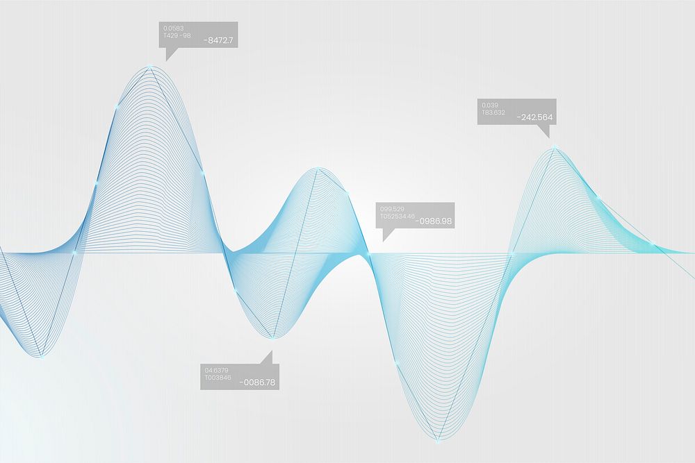 Blue business data analysis graph vector