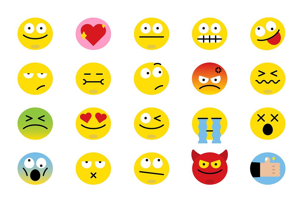 Emoticon facial expression collection vector