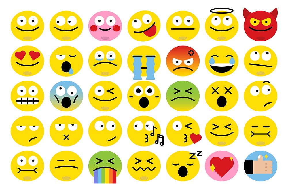 Emoticon facial expression collection vector | Premium Vector - rawpixel