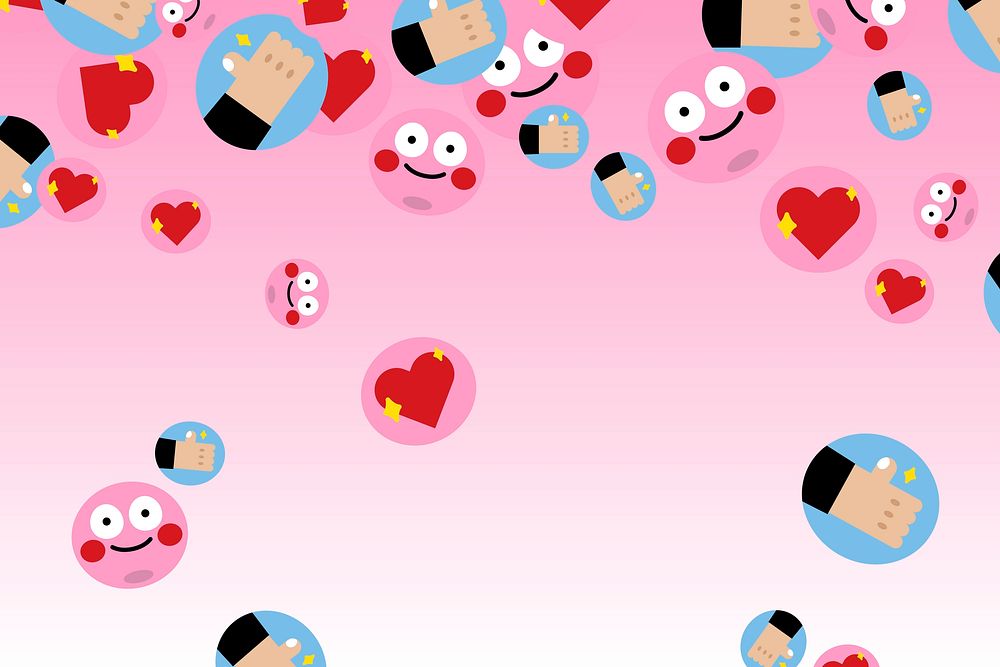 Cute love emoticon collection vector