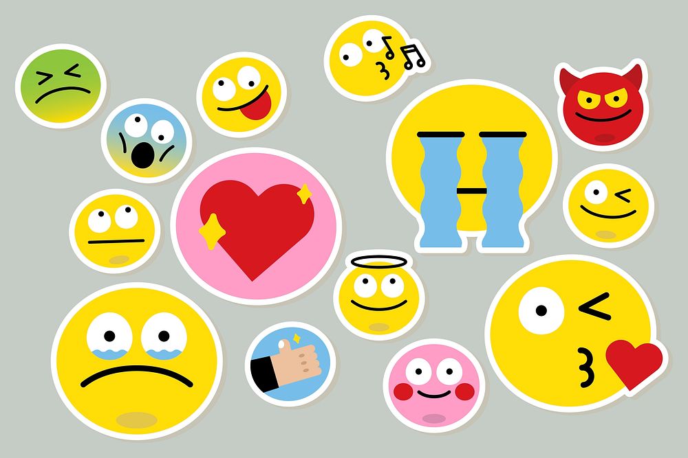 Emoticon facial expression collection vector