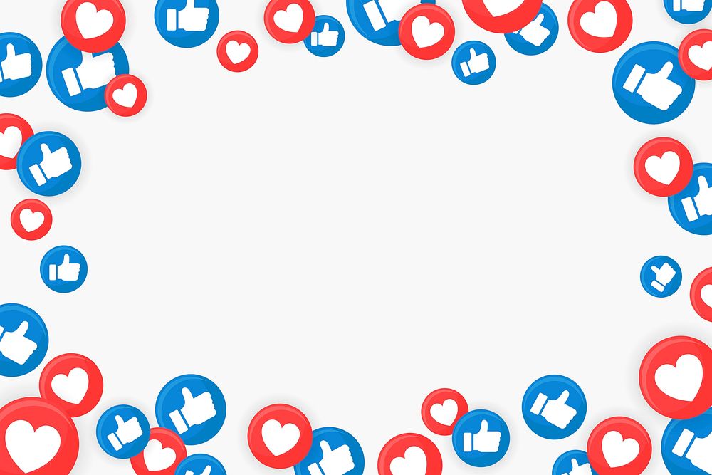 Thumbs and heart icons border | Premium Vector - rawpixel