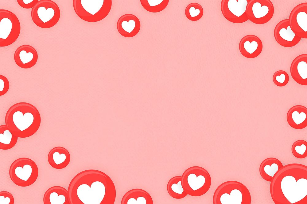 Heart icons themed border background vector