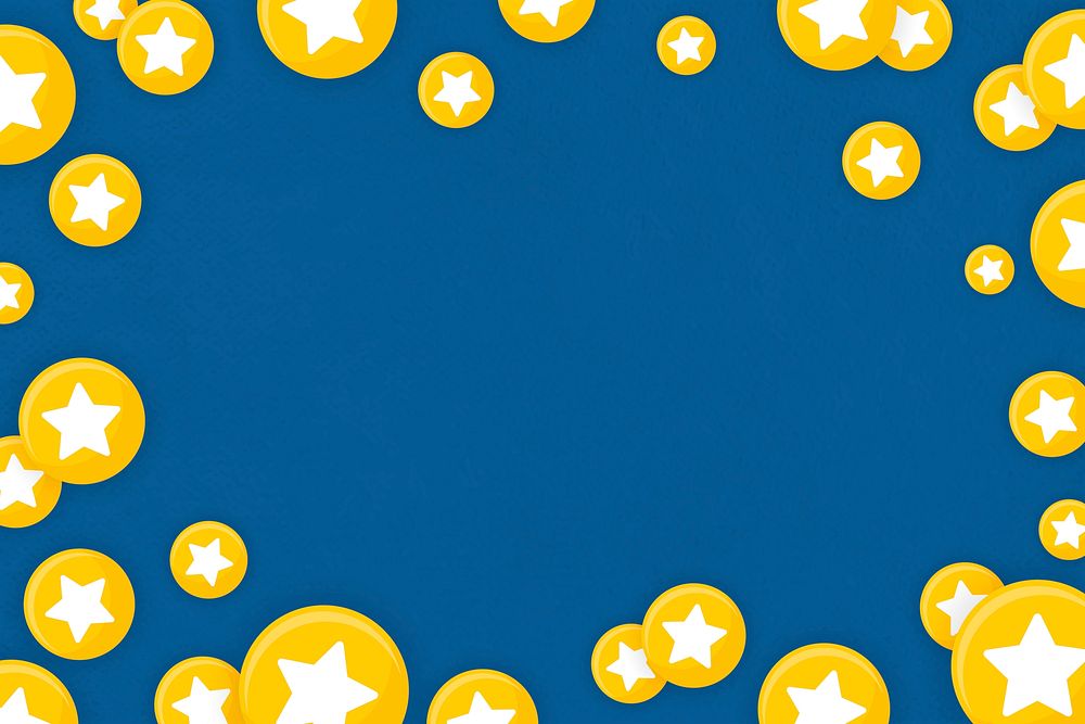 Star icon themed border on a blue background vector