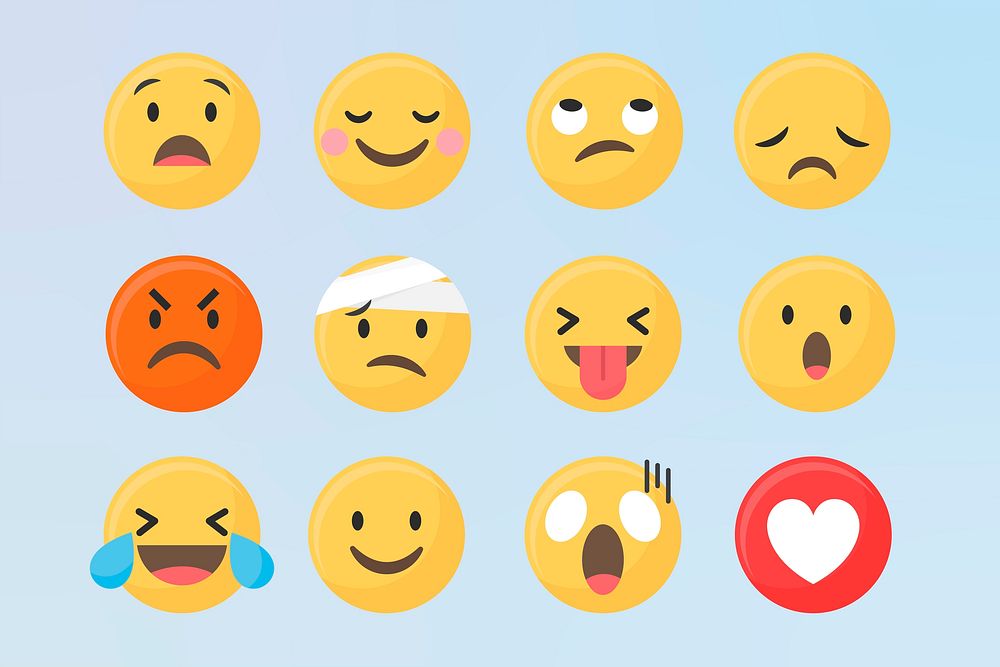 Social media emoticons vector set | Premium Vector - rawpixel