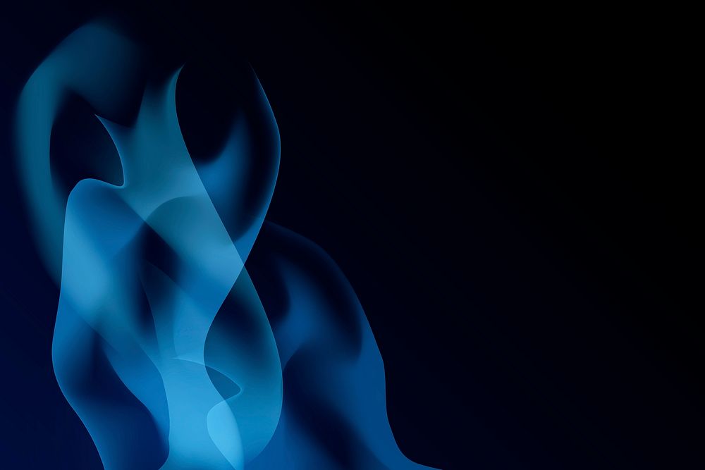 Blue blazing flame on a black background vector