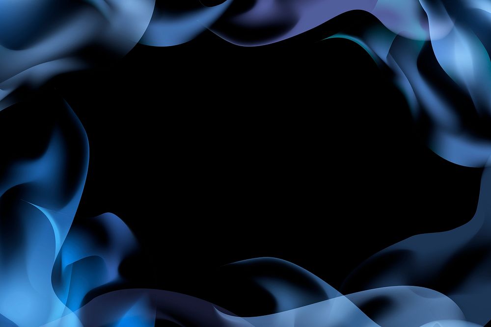 Blue blazing flame on a black background vector