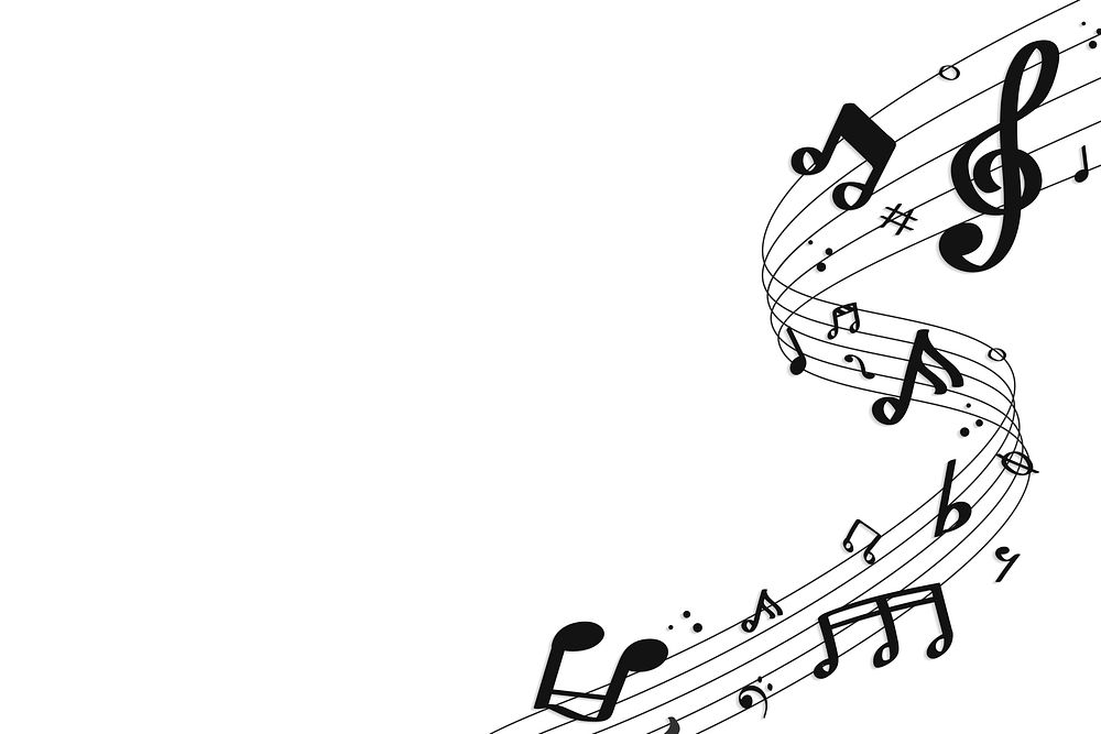 Black flowing music notes on white | Free Vector - rawpixel