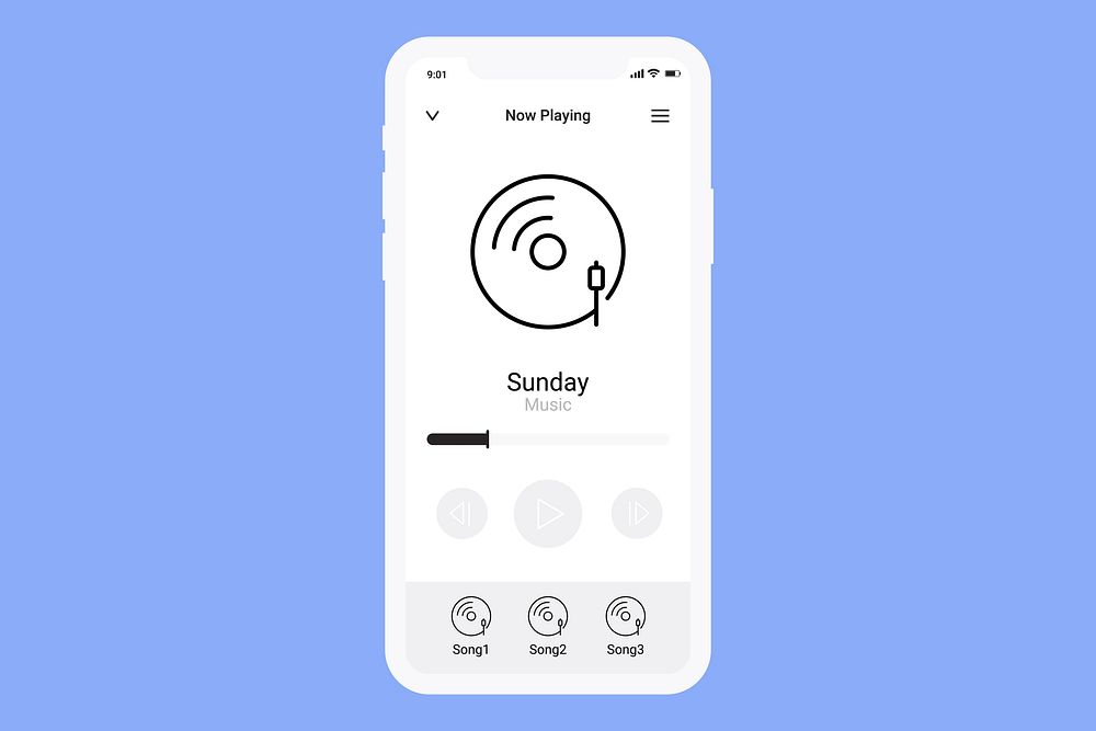 Digital music displayed on a screen vector