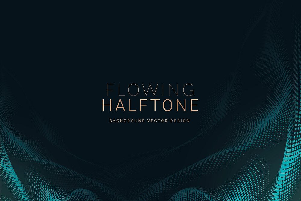 Flowing halftone teal background vector