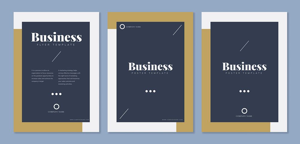 Business invitation flyer template vector set