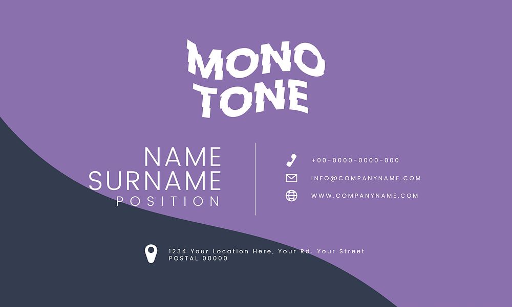 Monotone business card template mockup vector