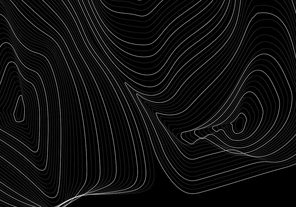 Black and white abstract map contour lines background