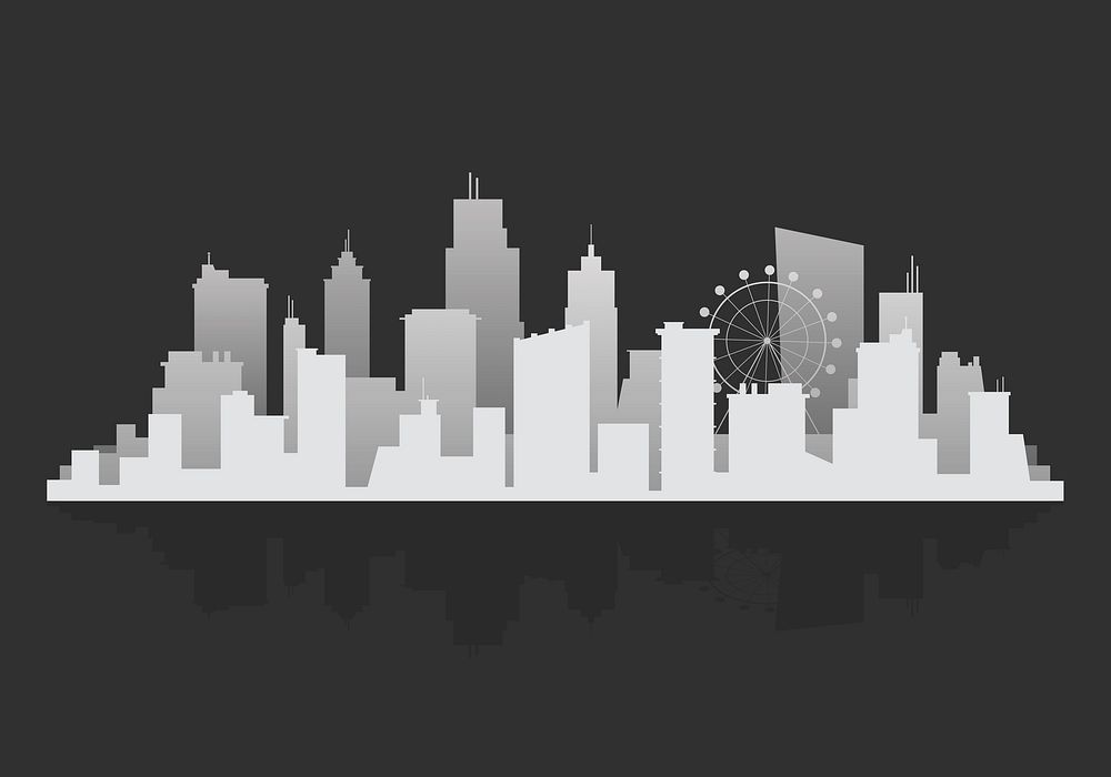 Gray silhouette cityscape background vector