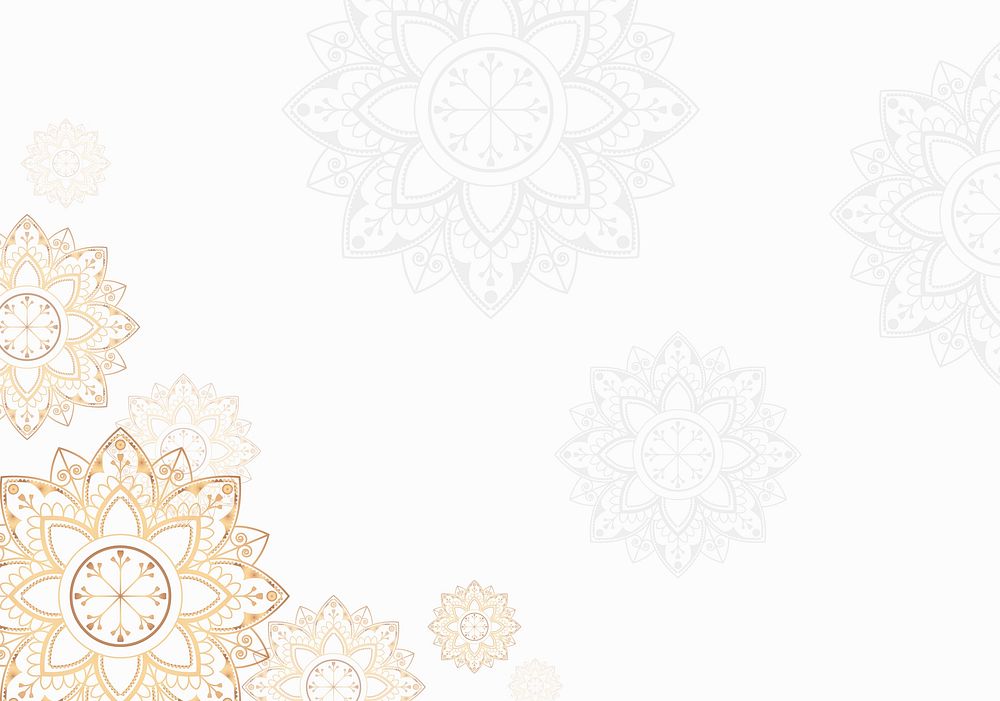 Golden mandala on white background vector
