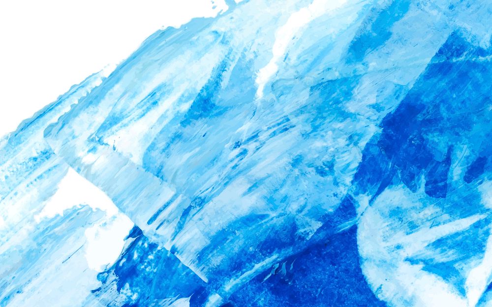 Blue and white abstract acrylic brush stroke textured background vector