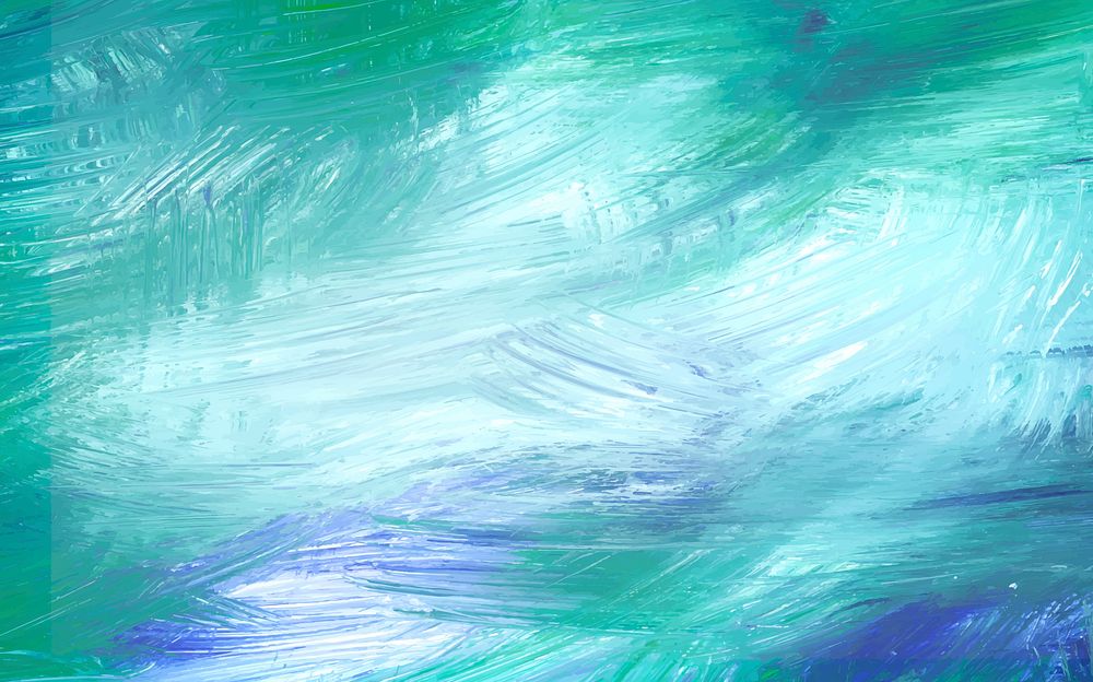 Teal abstract acrylic brush stroke textured background vector
