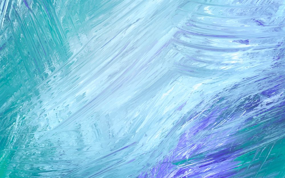 Teal abstract acrylic brush stroke textured background vector