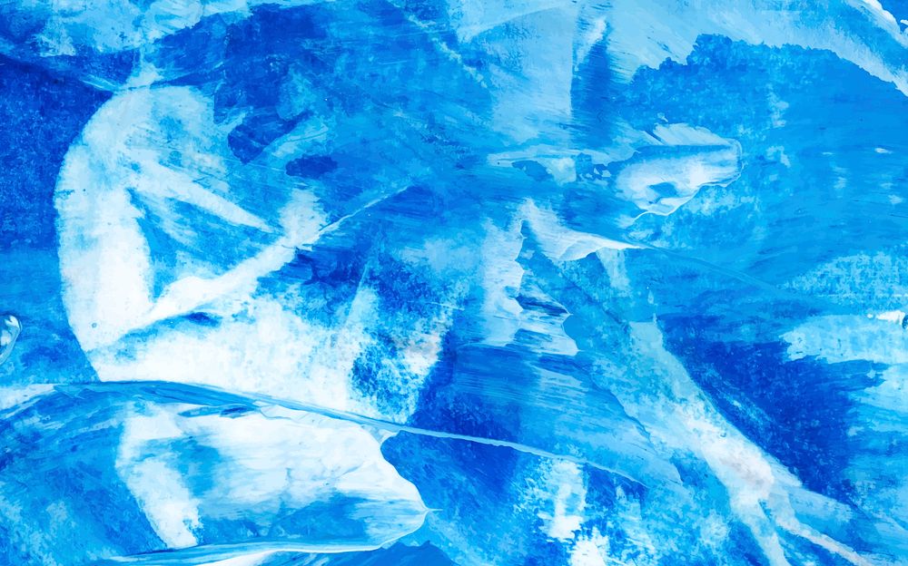 Blue and white abstract acrylic brush stroke textured background vector