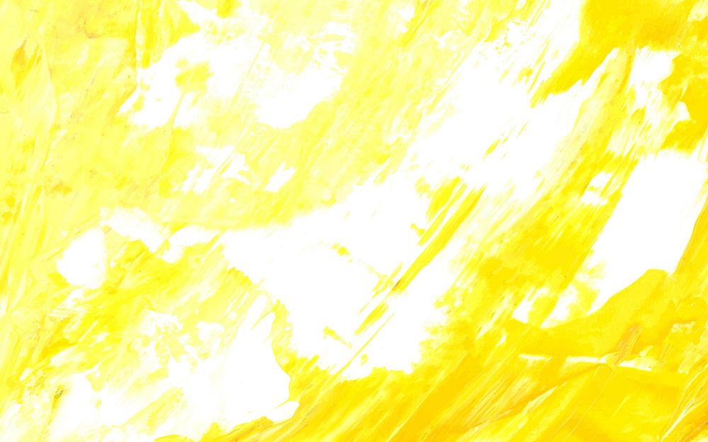 Yellow and white acrylic brush stroke textured background vector