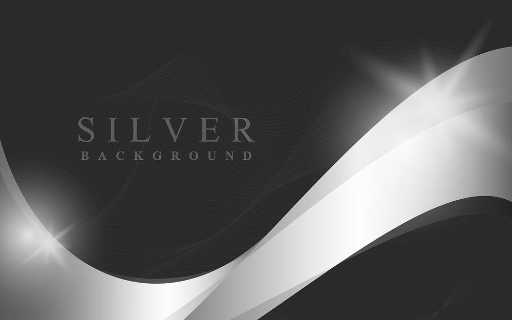 Silver wave abstract background vector