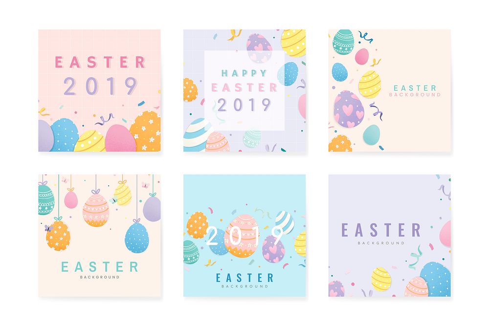 Happy Easter 2019 greetings card vector