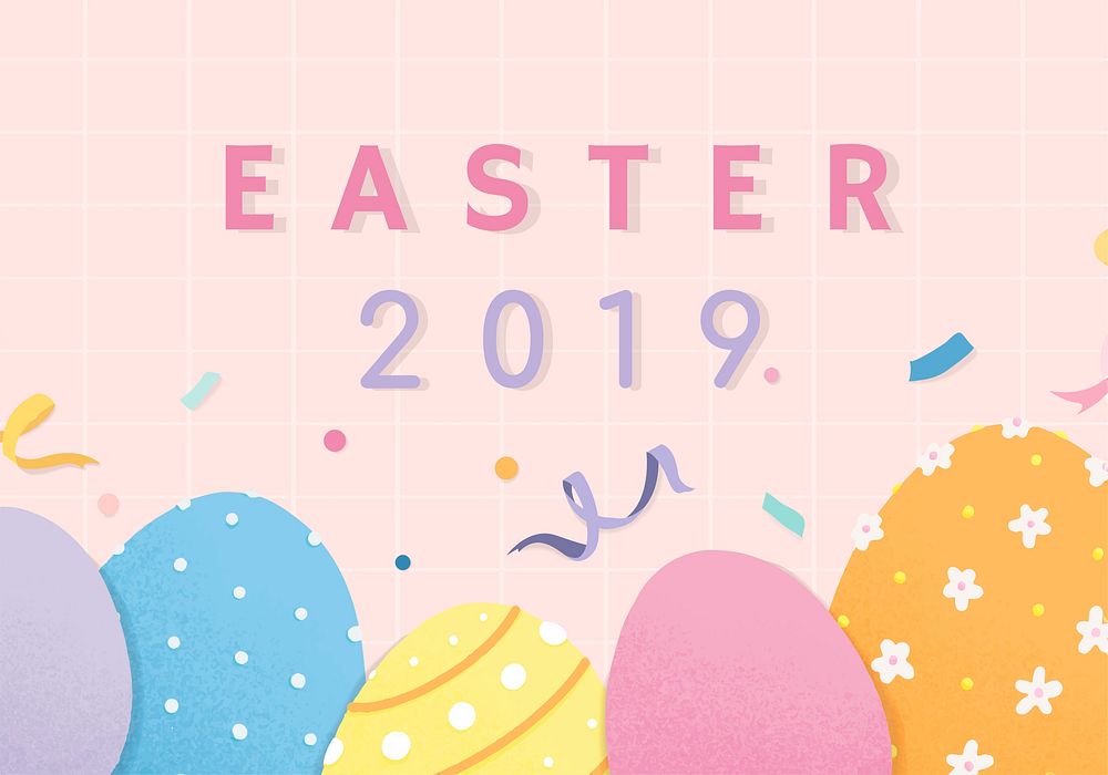 Happy Easter 2019 greetings card vector