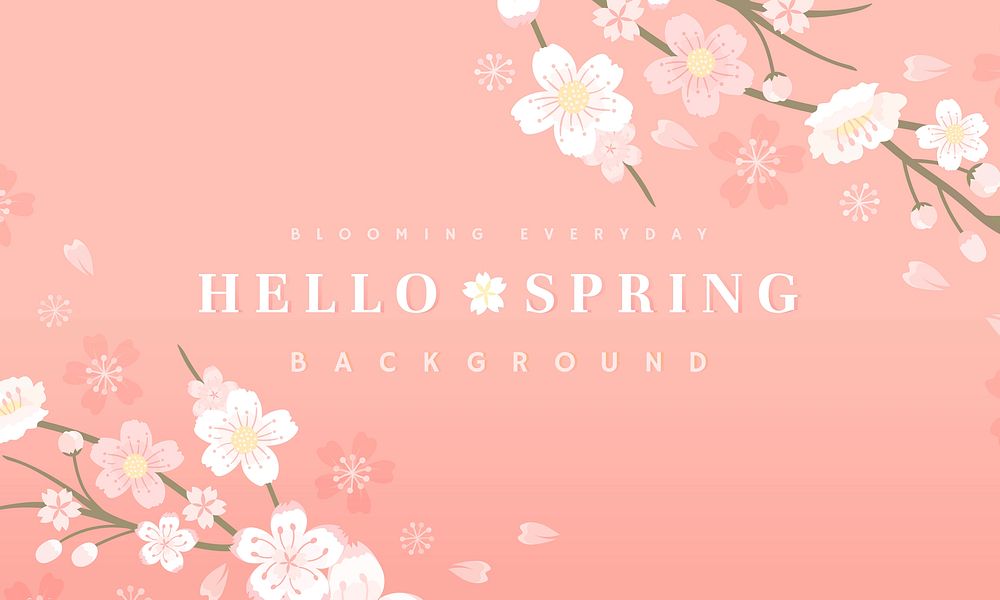 Pink cherry blossom background vector