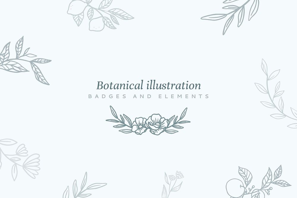 Botanical pattern on beige background vector