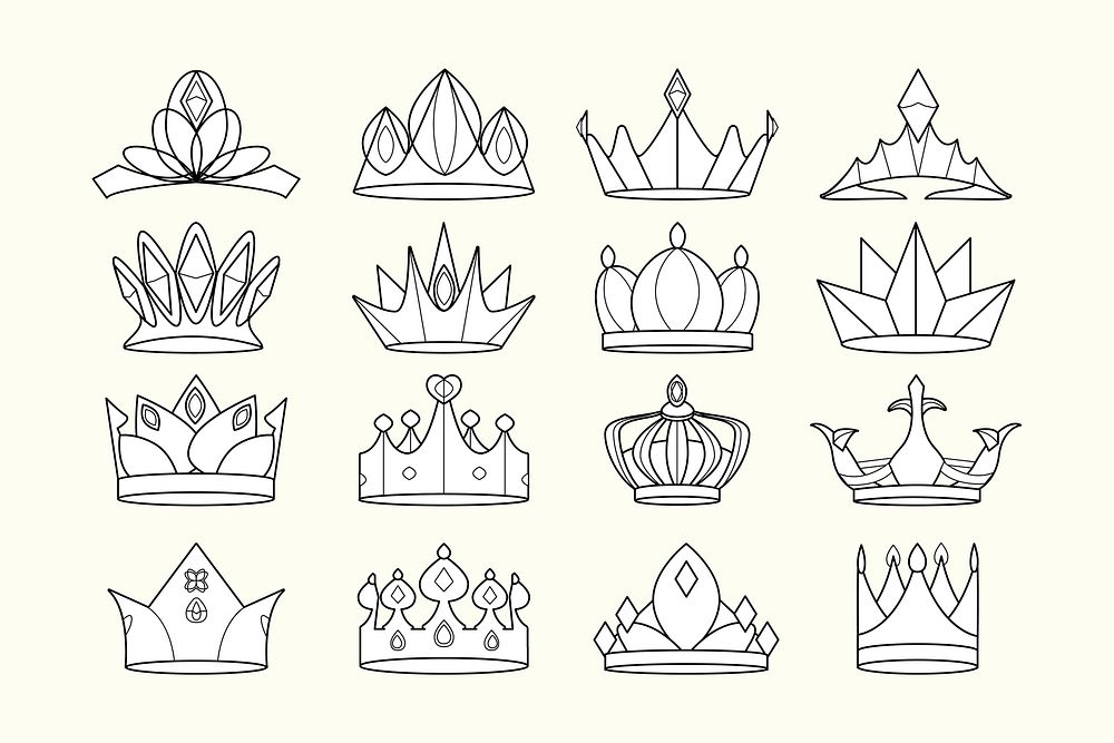 Luxurious royal crown designs vector collection