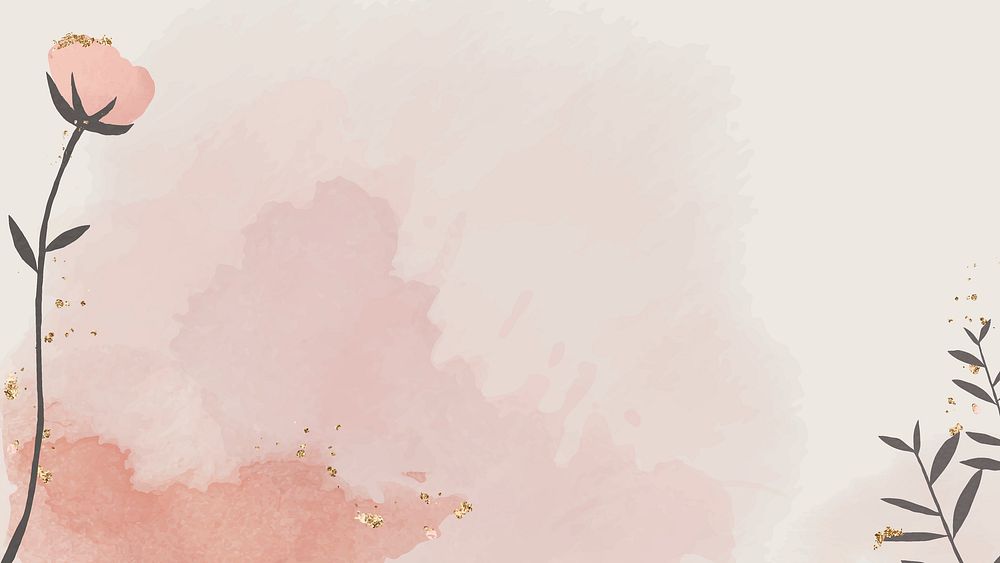 Rose desktop wallpaper, cute pastel pink background
