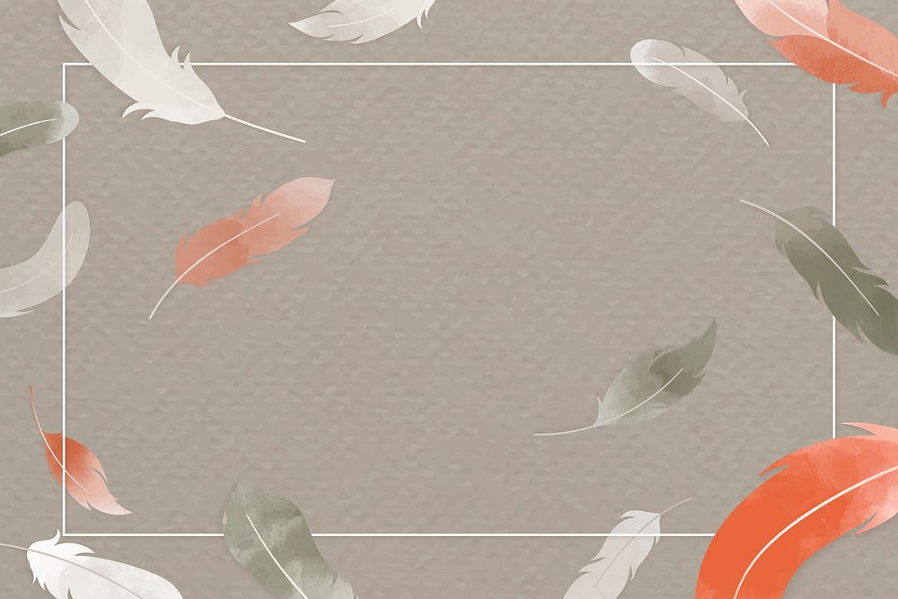 Beautiful feather frame background vector