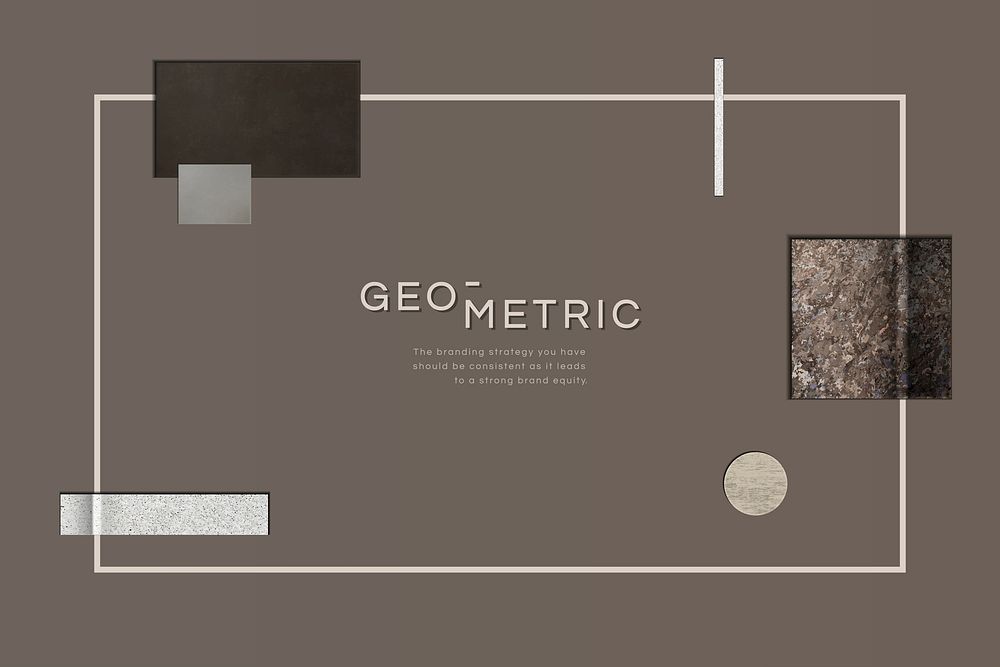 Geometric shape patterned on brown background vector