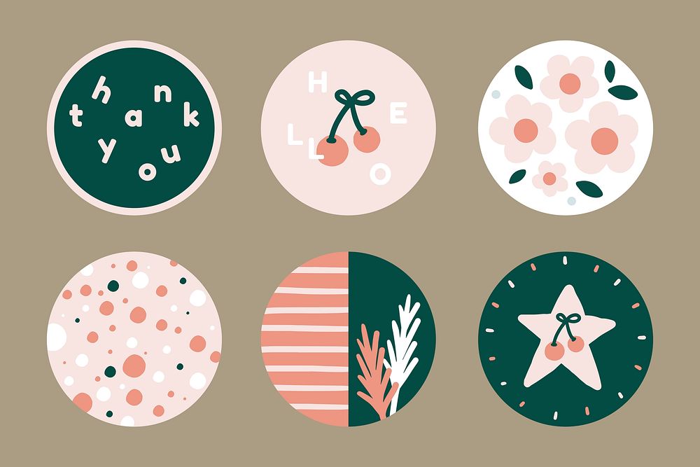Tropical greetings sticker vector collection