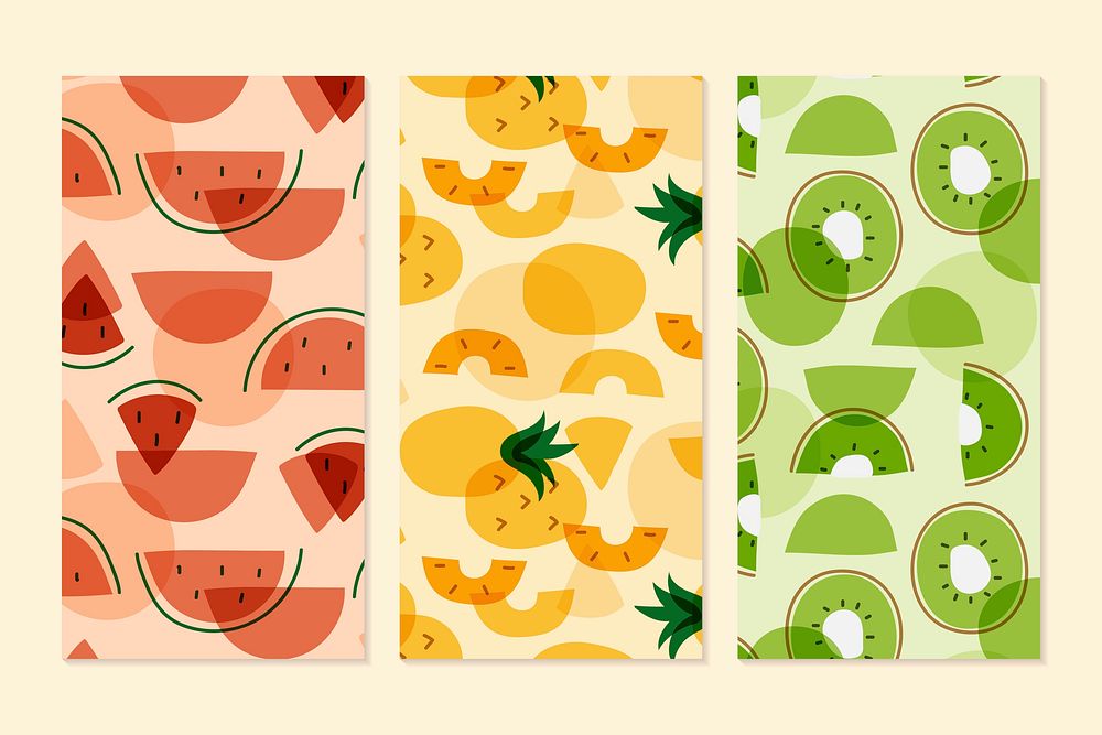 Tropical fruit pattern collection vectors