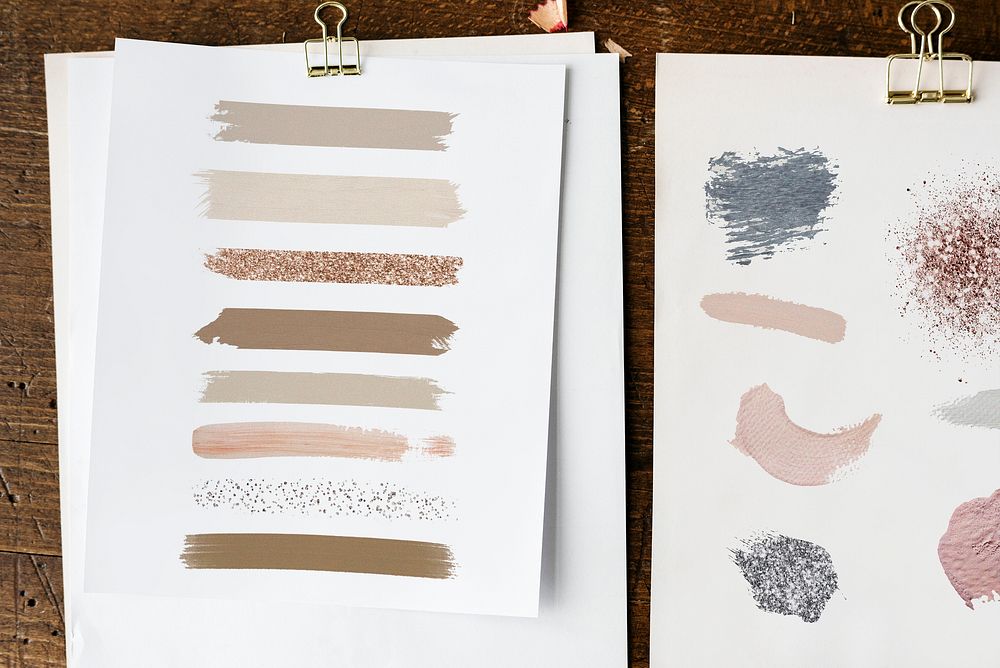 Pastel brush strokes design elements