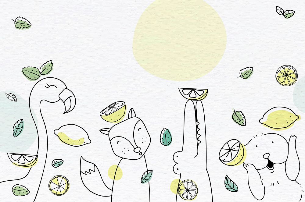 Summertime lemonade with animals vector