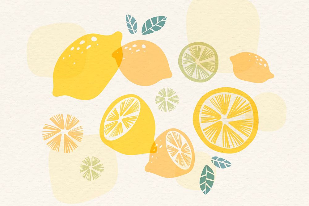 Lemon patterned background with design space vector
