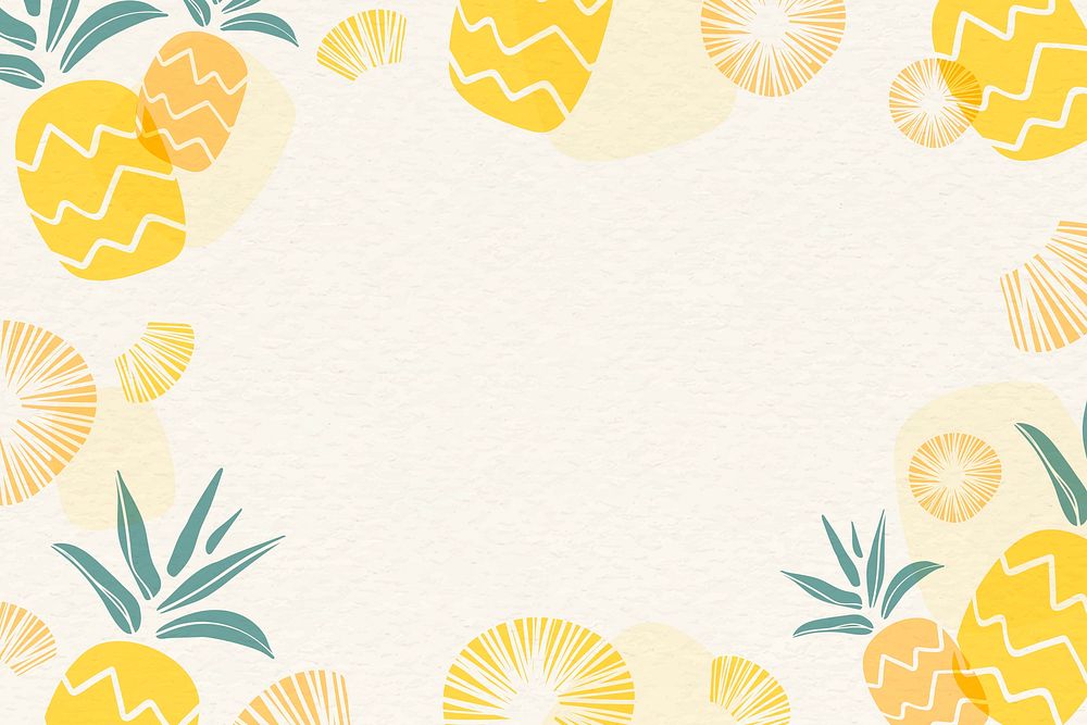 Pineapple patterned background with design space vector