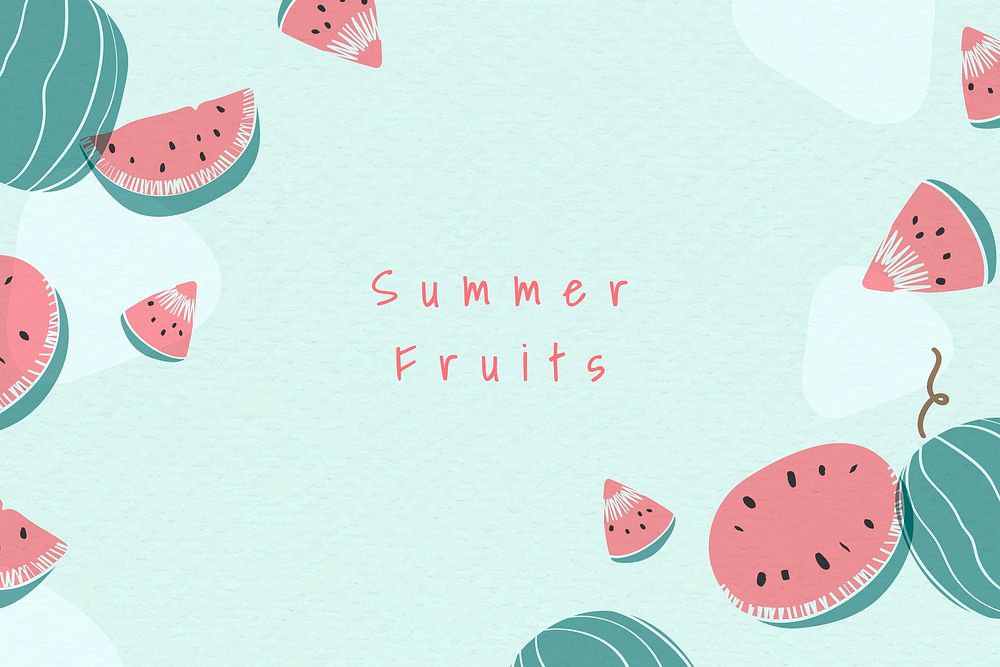 Watermelon patterned background with design space vector