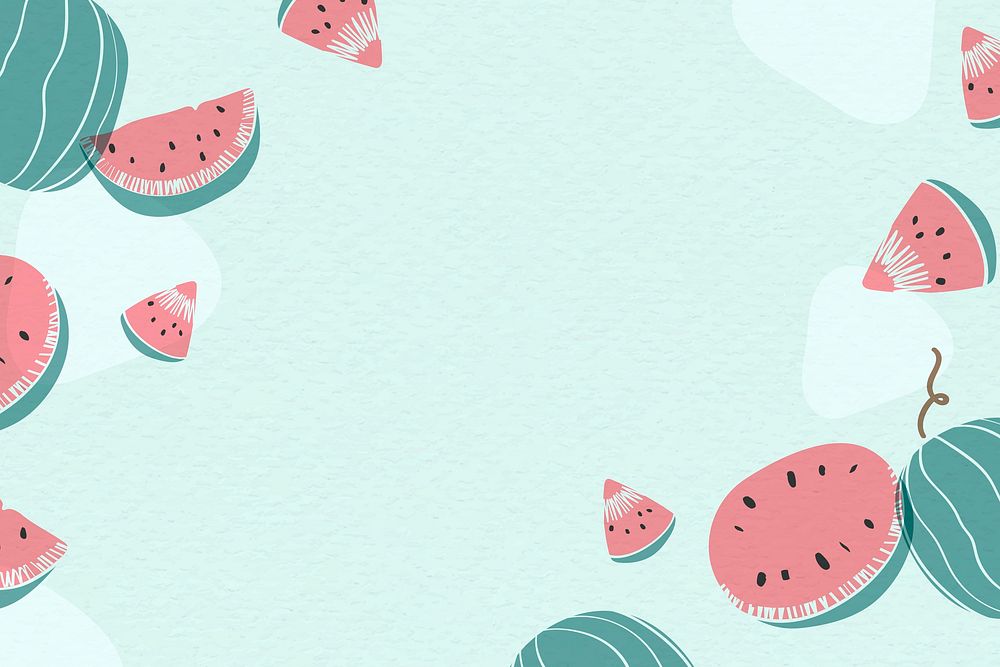 Watermelon patterned background with design space vector