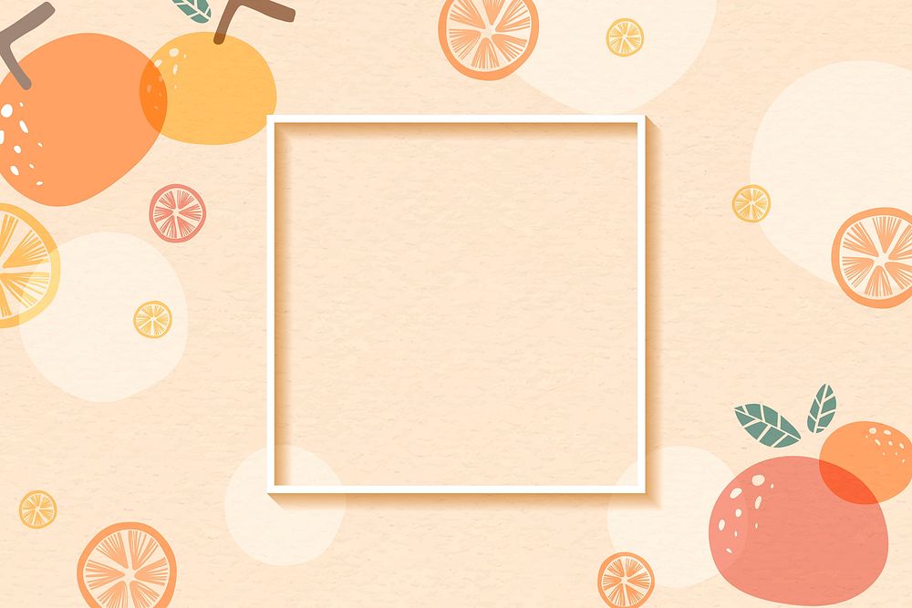 Frame on an orange patterned background with design space vector
